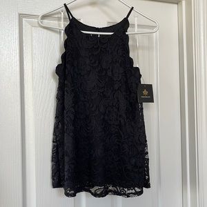 Fortune and Ivy Chiya lace scalloped halter blouse